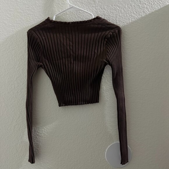 Love Tree Women lonng sleeve top size S Brown - Picture 2 of 4